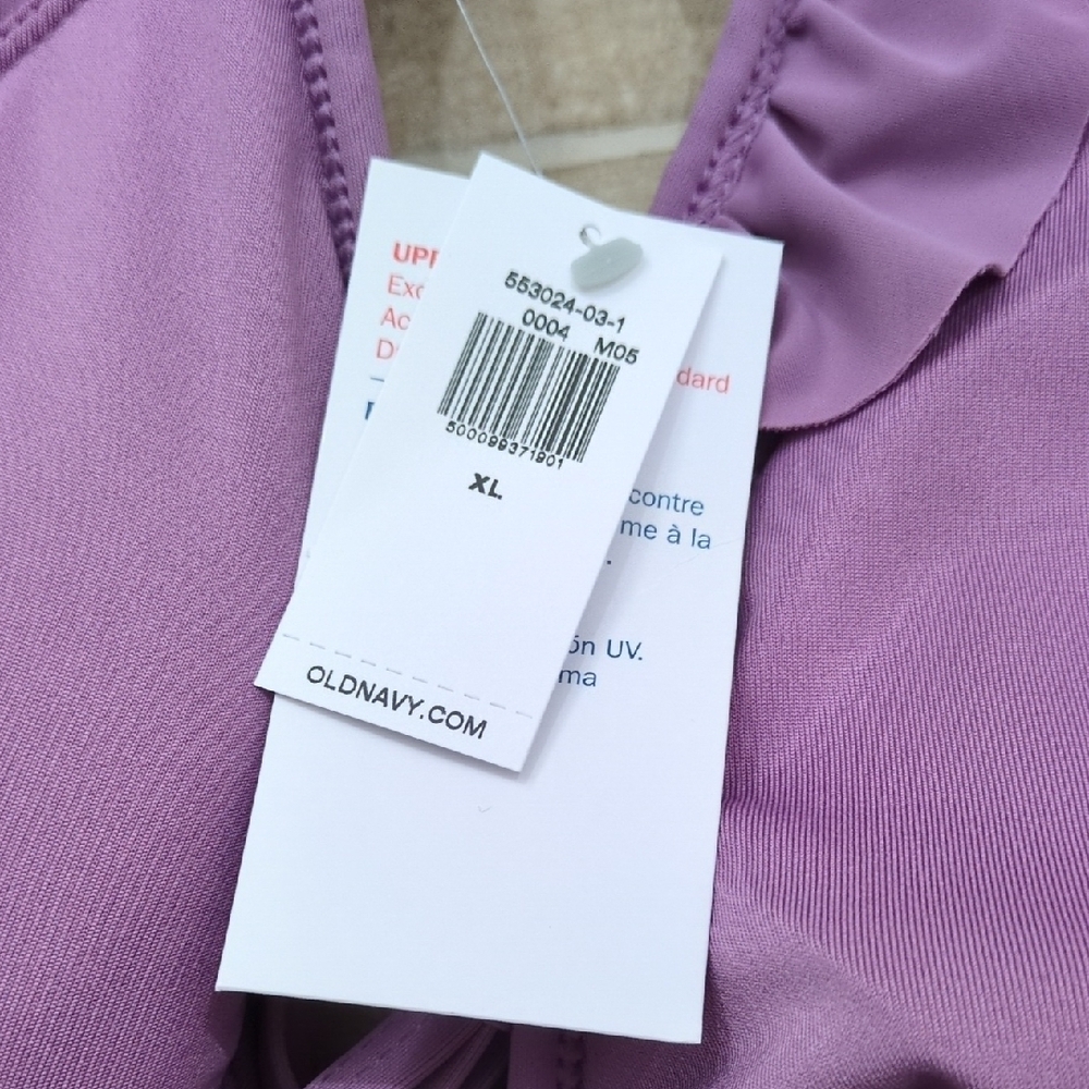 NWT- Old Navy Purple Ruffled Bikini Top. - Picture 5 of 5